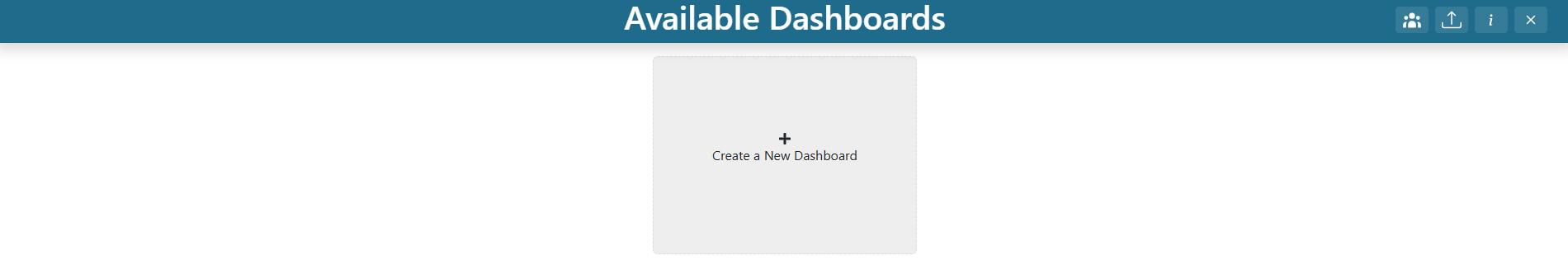 Creating a new dashboard