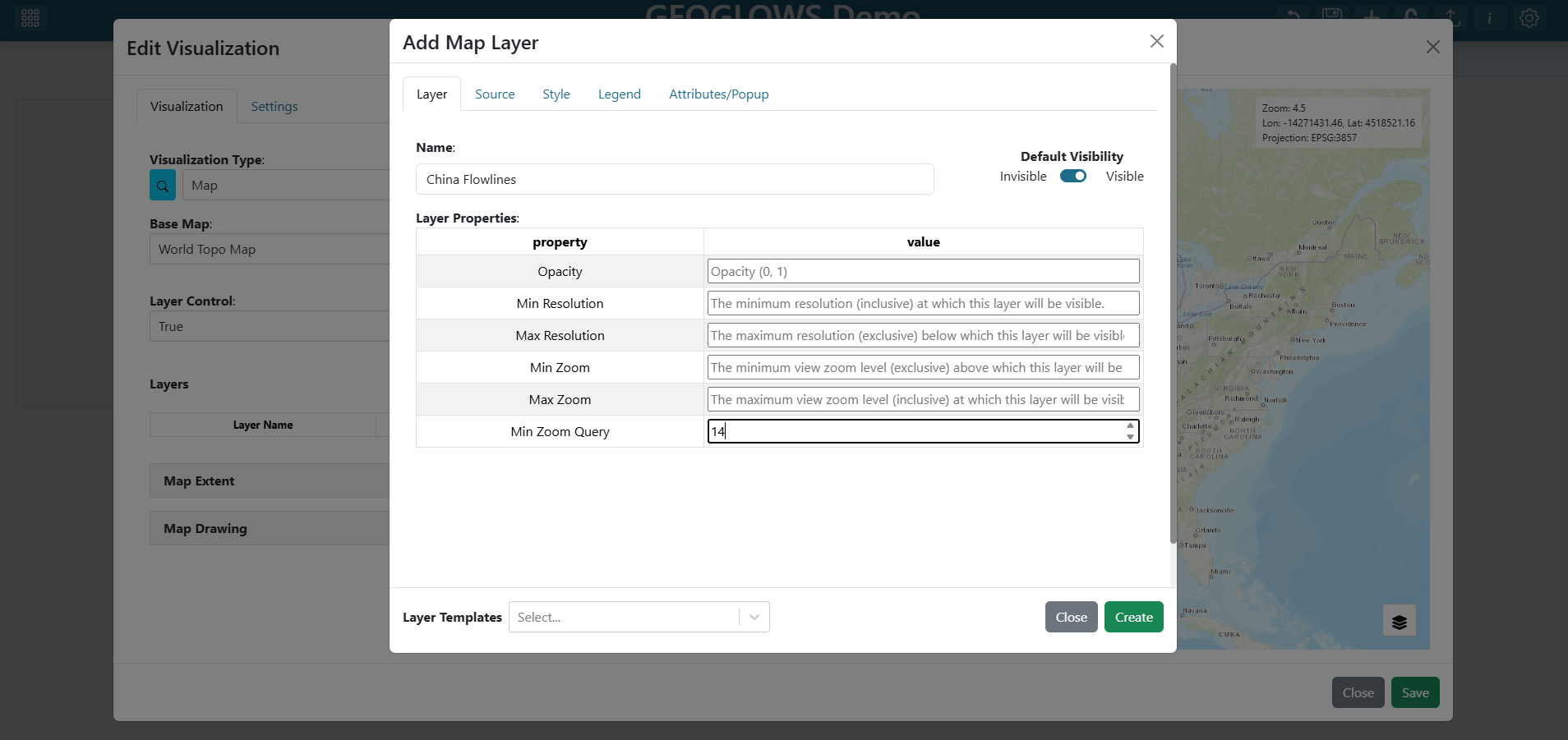 Adding the China Flowlines layer