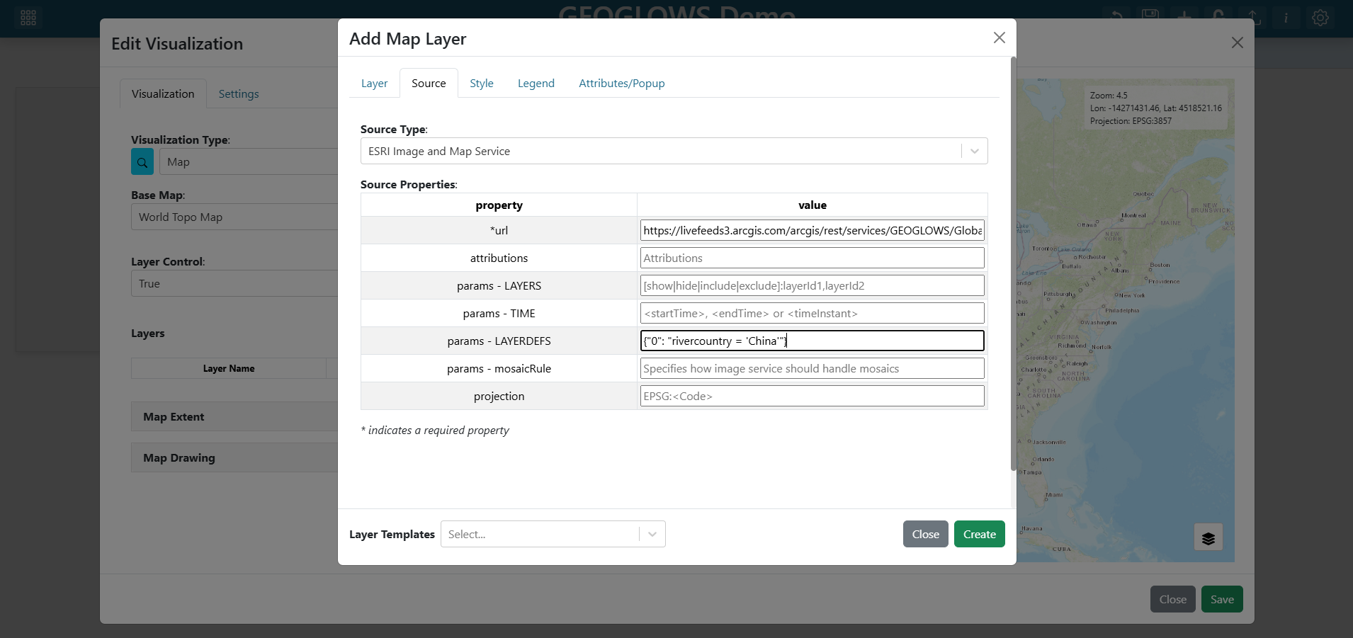 Configuring the layer source