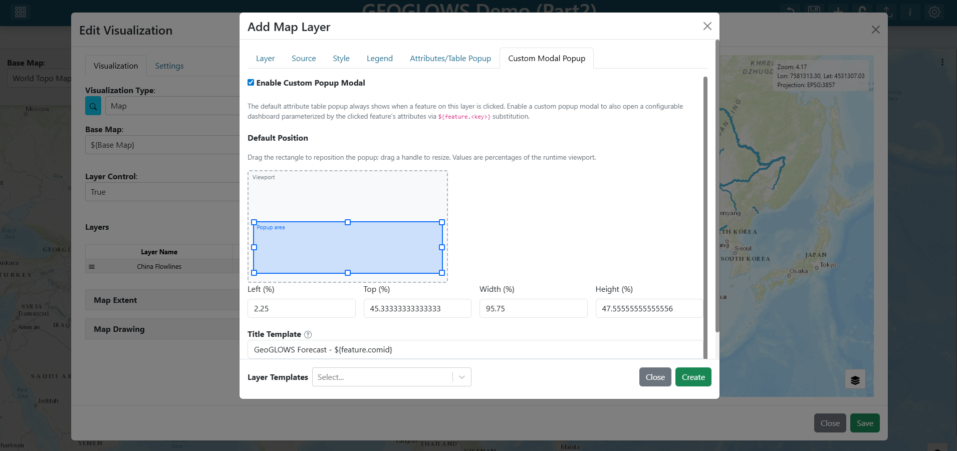 Configuring the Custom Popup Modal